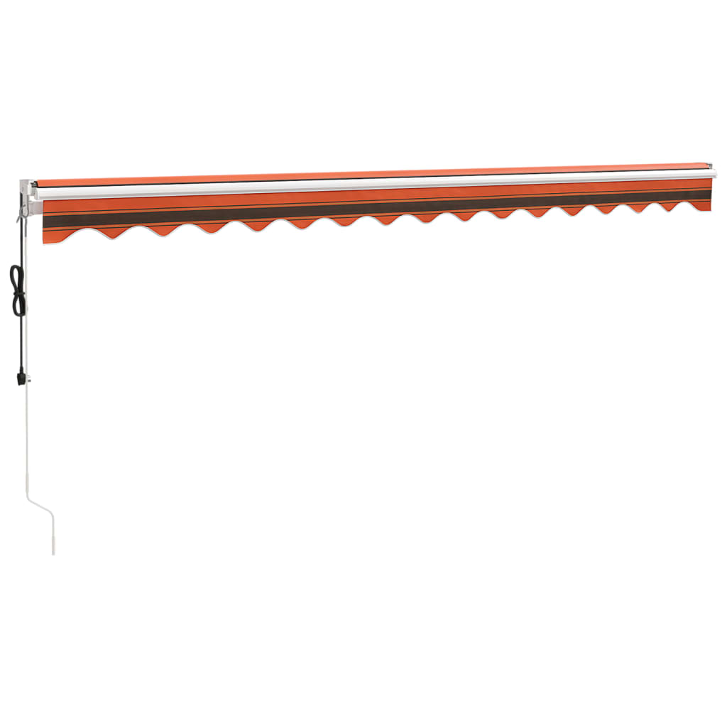 Gelenkarmmarkise Orange und Braun 4,5x3 m Stoff und Aluminium