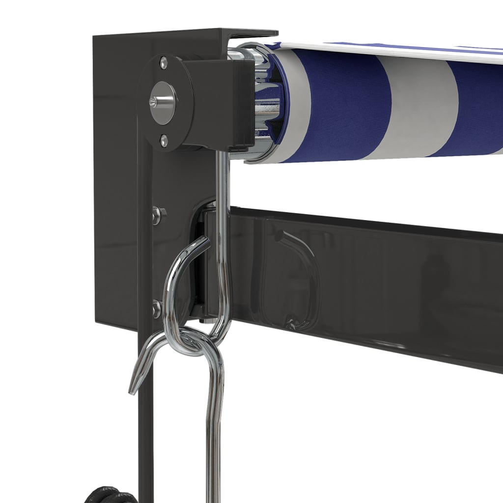 Gelenkarmmarkise Blau und Weiß 4x3 m Stoff und Aluminium