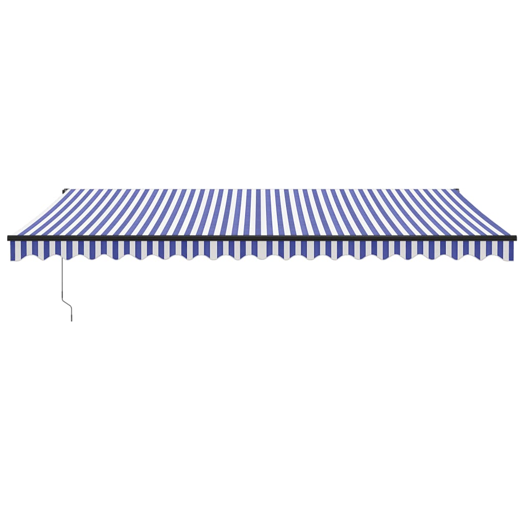 Gelenkarmmarkise Blau und Weiß 5x3 m Stoff und Aluminium