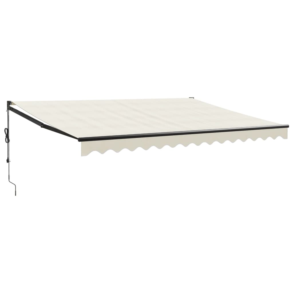 Gelenkarmmarkise Creme 4,5x3 m Stoff und Aluminium
