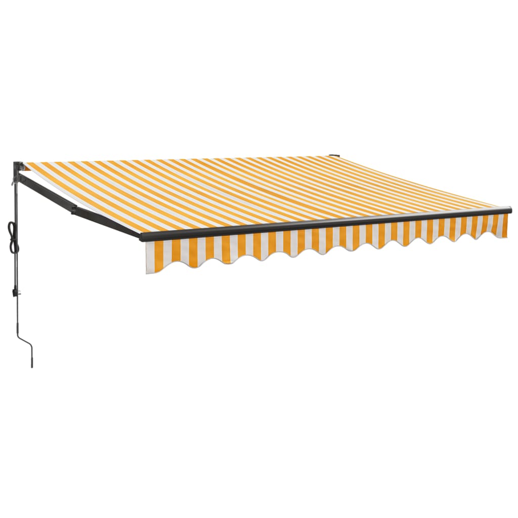 Gelenkarmmarkise Gelb und Weiß 3,5x2,5 m Stoff und Aluminium