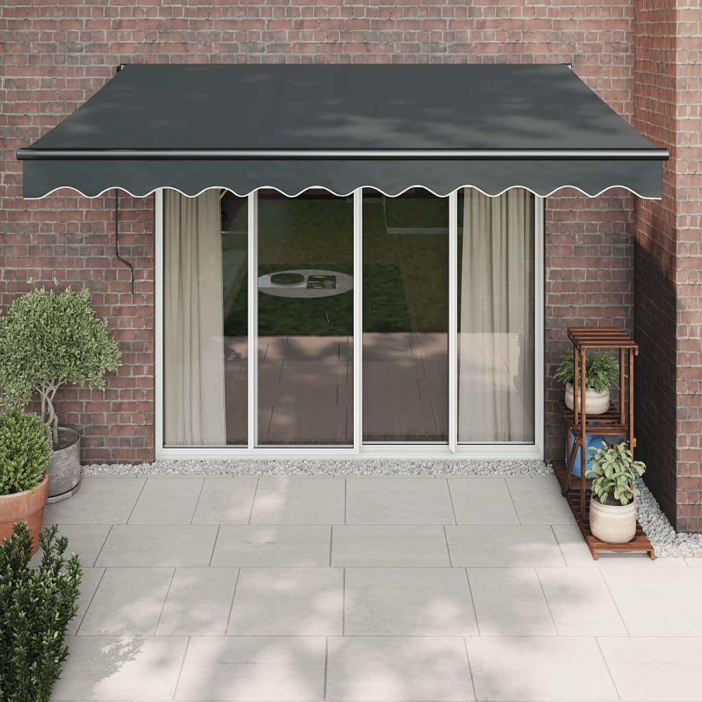 Gelenkarmmarkise Anthrazit 3,5x2,5 m Stoff und Aluminium