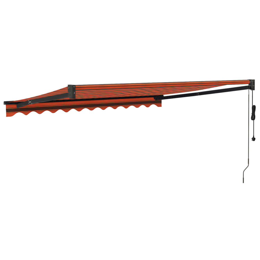 Gelenkarmmarkise Orange und Braun 3x2,5 m Stoff und Aluminium