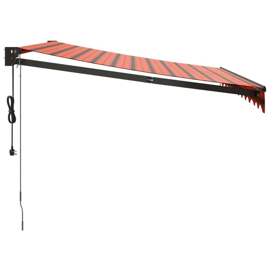 Gelenkarmmarkise Orange und Braun 3,5x2,5 m Stoff und Aluminium