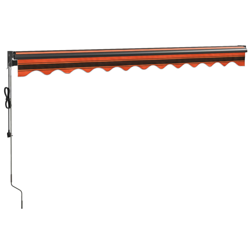 Gelenkarmmarkise Orange und Braun 3,5x2,5 m Stoff und Aluminium