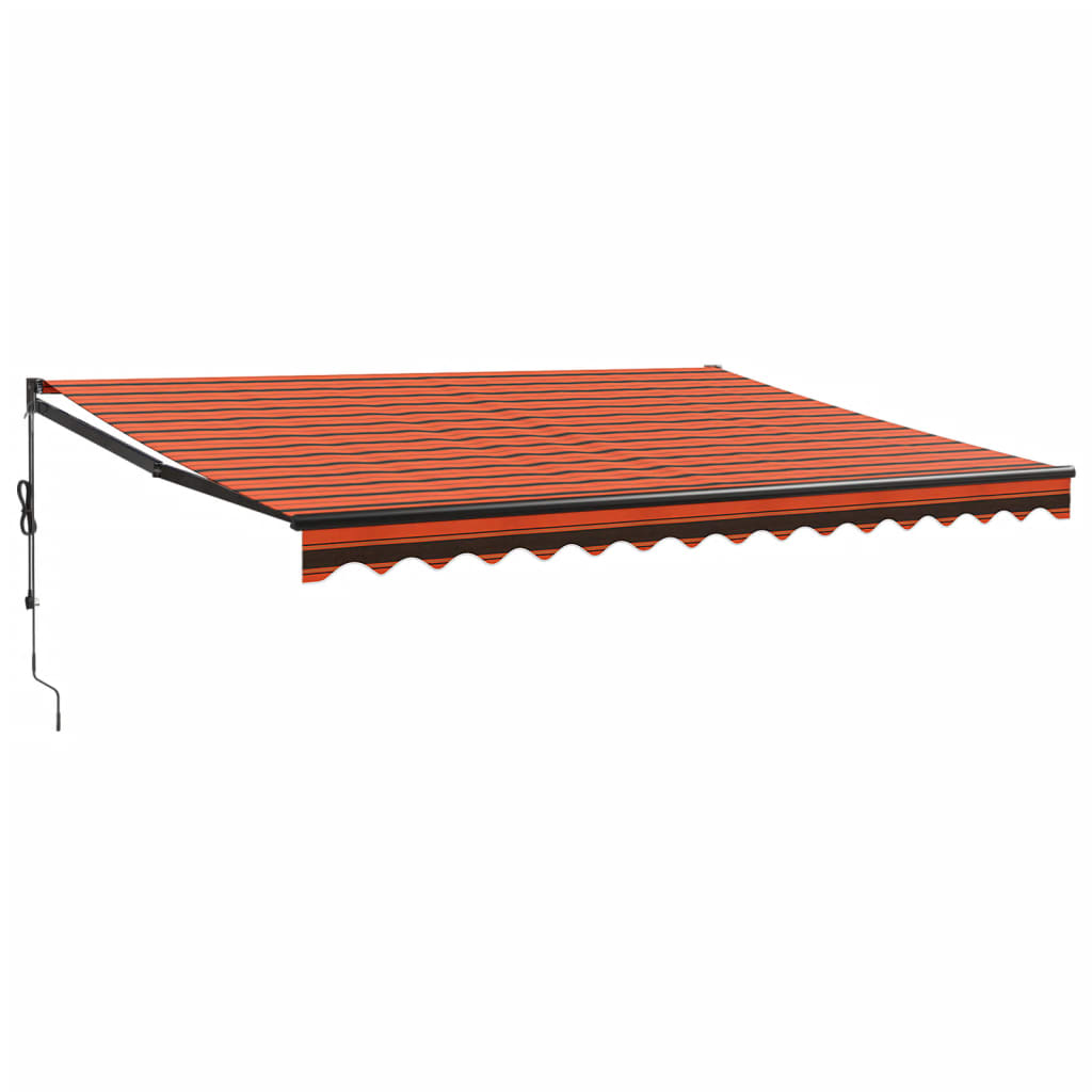 Gelenkarmmarkise Orange und Braun 4x3 m Stoff und Aluminium