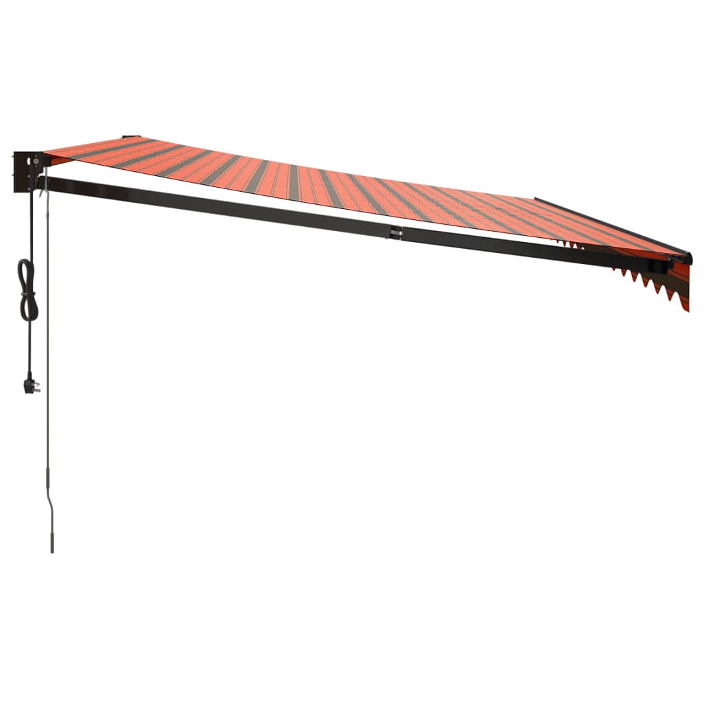 Gelenkarmmarkise Orange und Braun 4x3 m Stoff und Aluminium