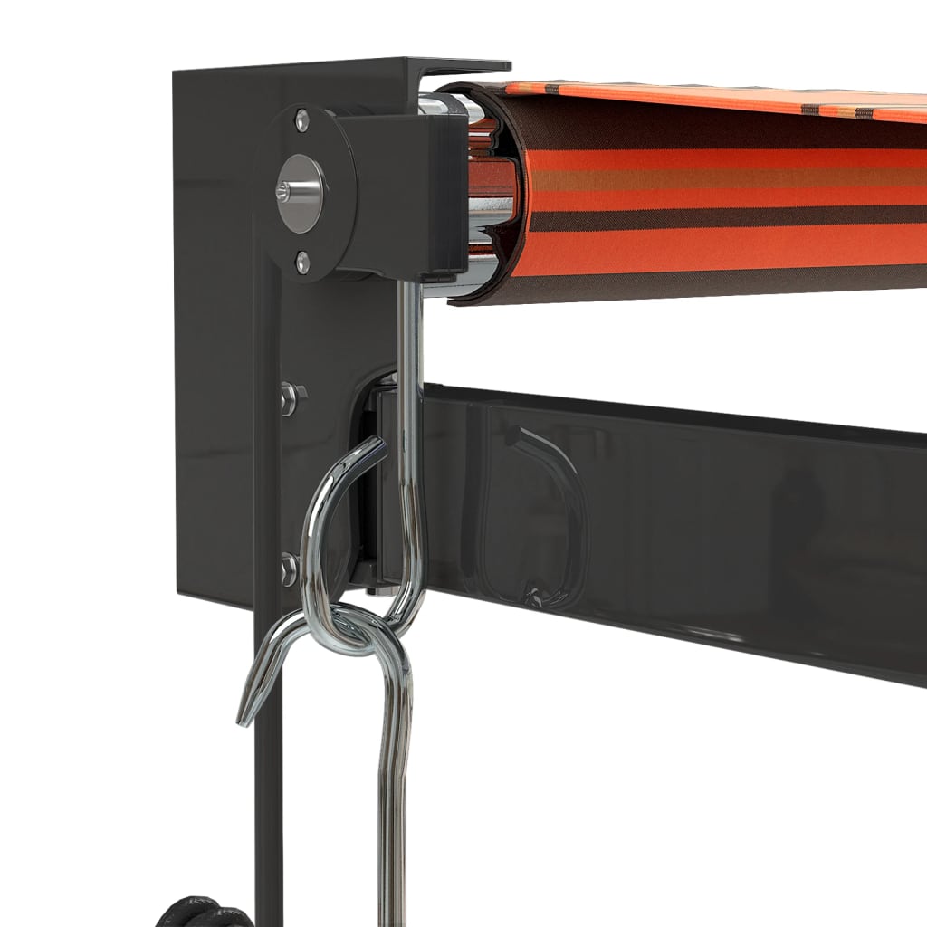 Gelenkarmmarkise Orange und Braun 4x3 m Stoff und Aluminium
