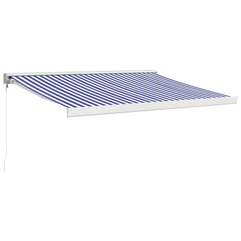 Gelenkarmmarkise Blau und Weiß 3x2,5 m Stoff und Aluminium