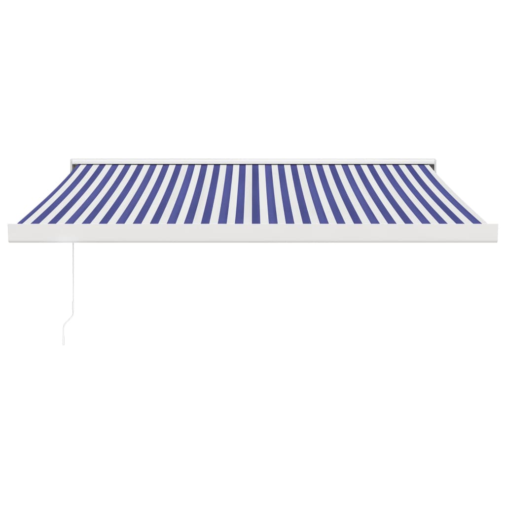 Gelenkarmmarkise Blau und Weiß 3x2,5 m Stoff und Aluminium