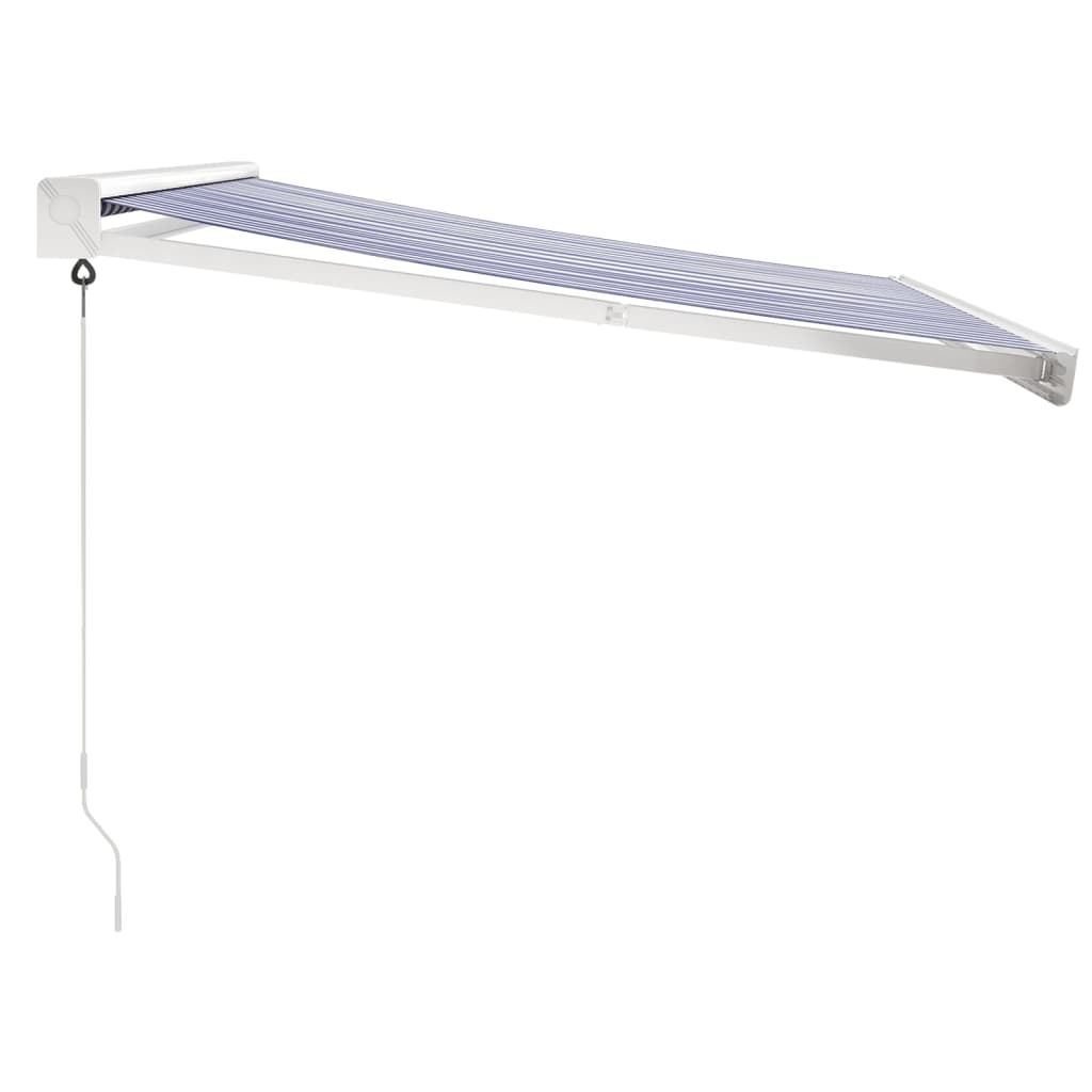 Gelenkarmmarkise Blau und Weiß 3x2,5 m Stoff und Aluminium
