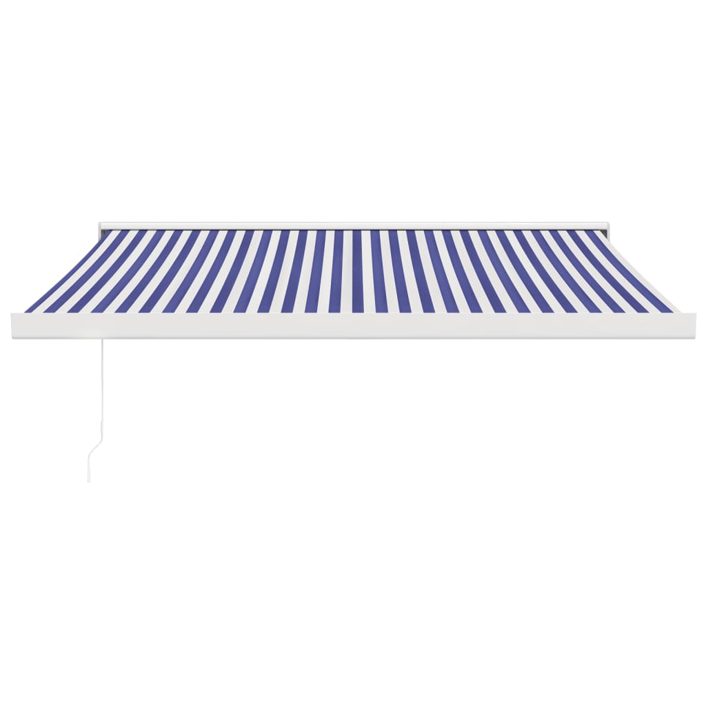 Gelenkarmmarkise Blau und Weiß 3,5x2,5 m Stoff und Aluminium