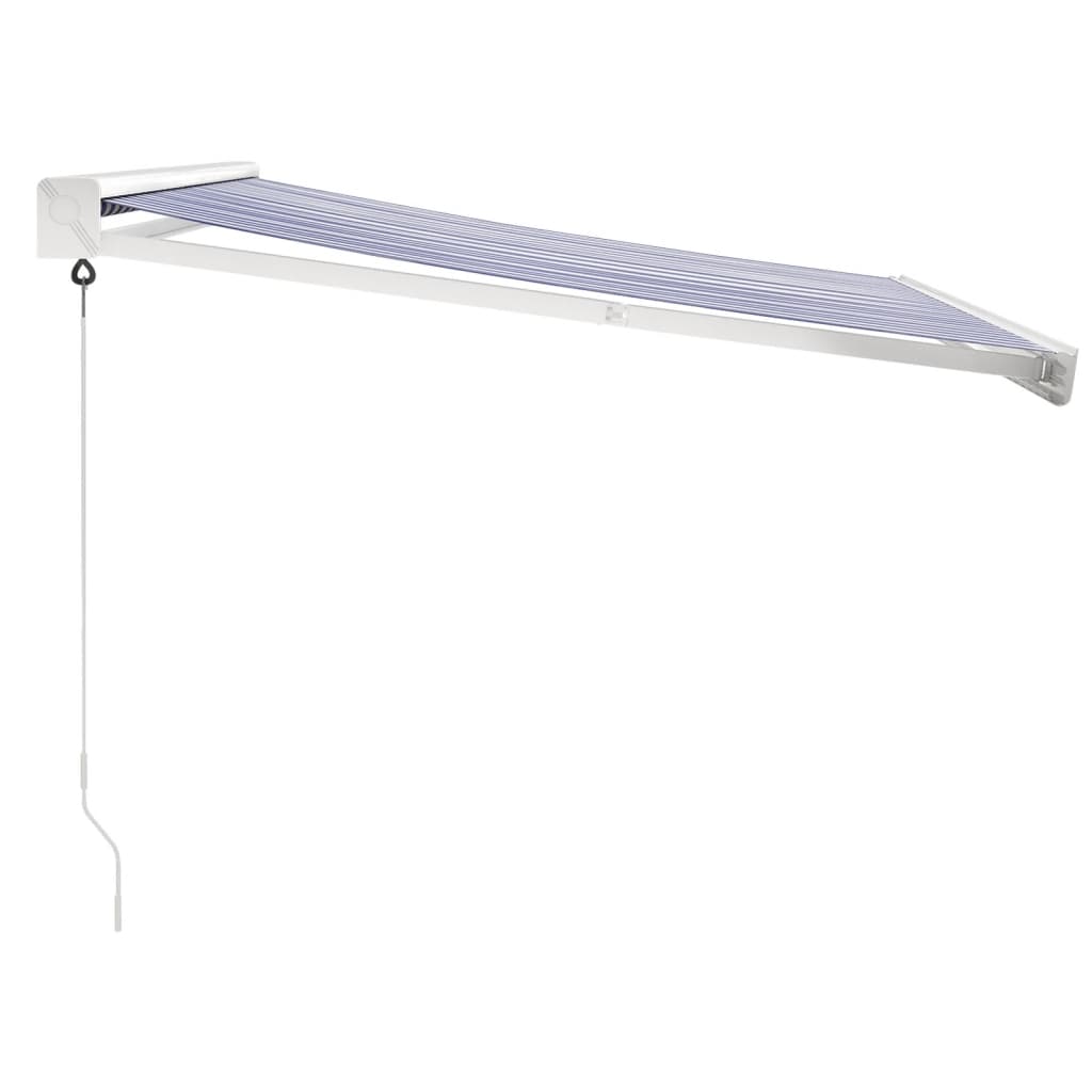 Gelenkarmmarkise Blau und Weiß 3,5x2,5 m Stoff und Aluminium