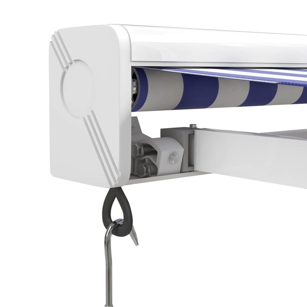 Gelenkarmmarkise Blau und Weiß 3,5x2,5 m Stoff und Aluminium