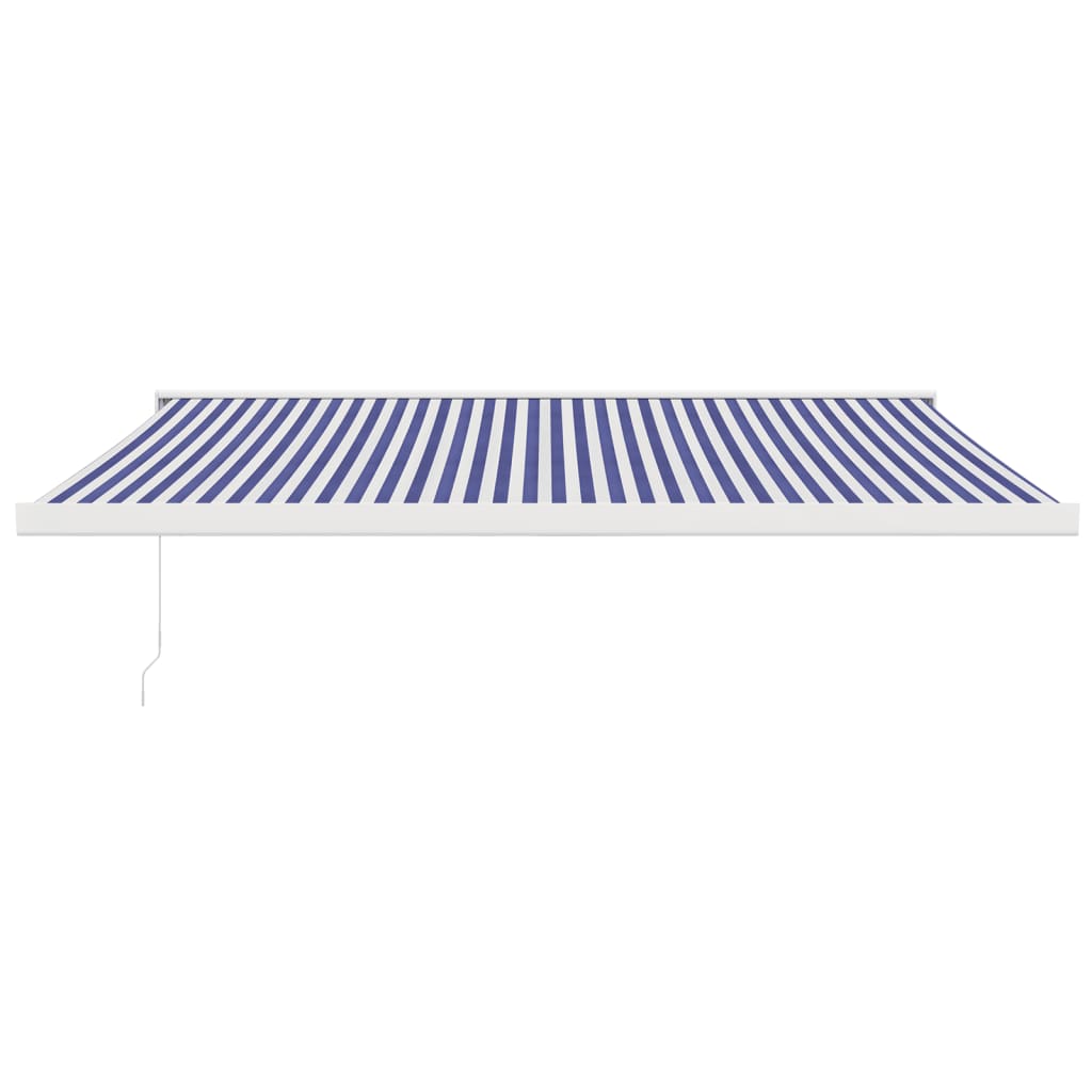 Gelenkarmmarkise Blau und Weiß 4x3 m Stoff und Aluminium