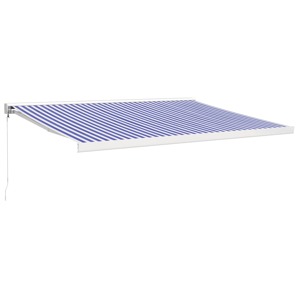 Gelenkarmmarkise Blau und Weiß 4,5x3 m Stoff und Aluminium