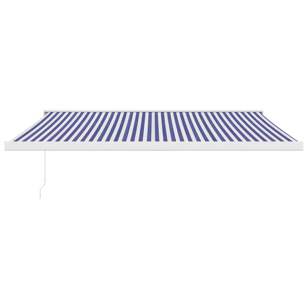 Gelenkarmmarkise Blau und Weiß 4,5x3 m Stoff und Aluminium