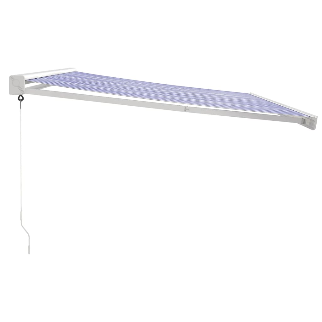Gelenkarmmarkise Blau und Weiß 4,5x3 m Stoff und Aluminium