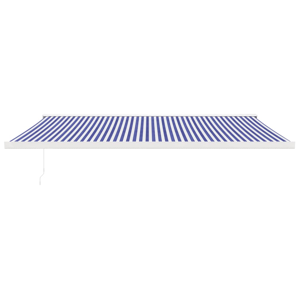 Gelenkarmmarkise Blau und Weiß 5x3 m Stoff und Aluminium