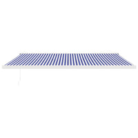 Thumbnail for Gelenkarmmarkise Blau und Weiß 5x3 m Stoff und Aluminium