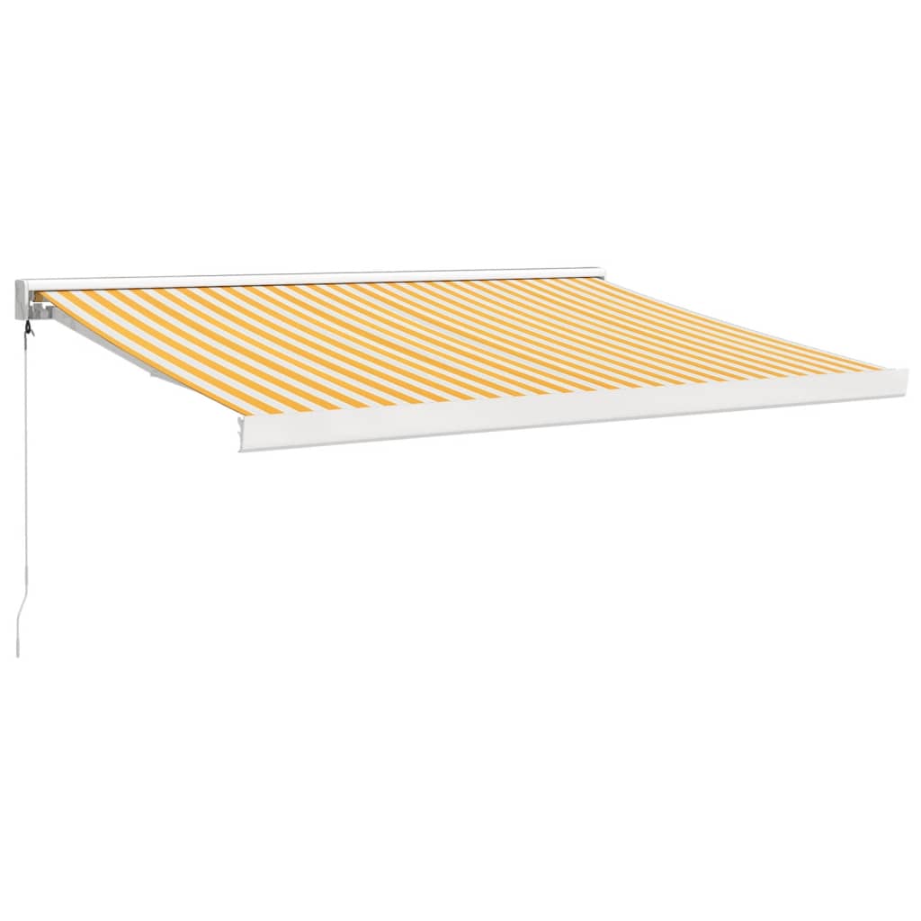 Gelenkarmmarkise Gelb und Weiß 3x2,5 m Stoff und Aluminium