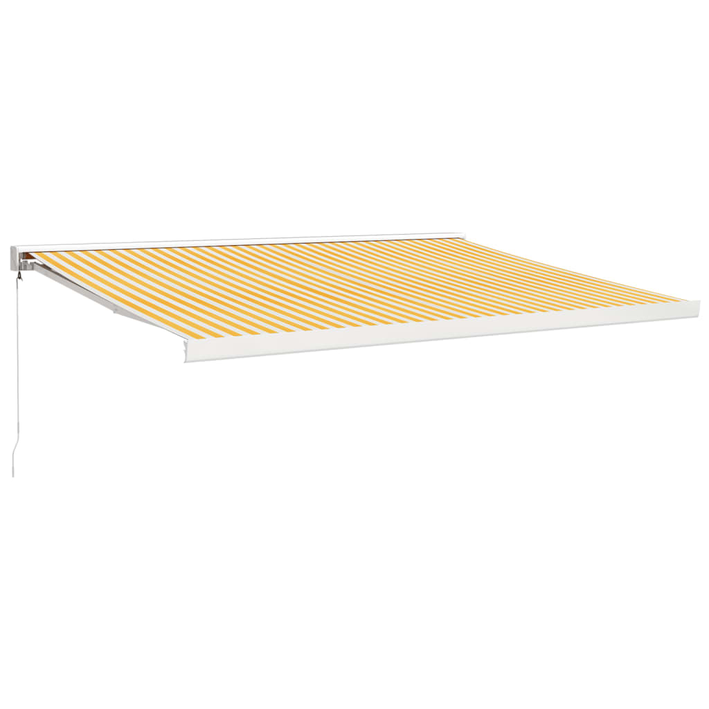Gelenkarmmarkise Gelb und Weiß 4x3 m Stoff und Aluminium