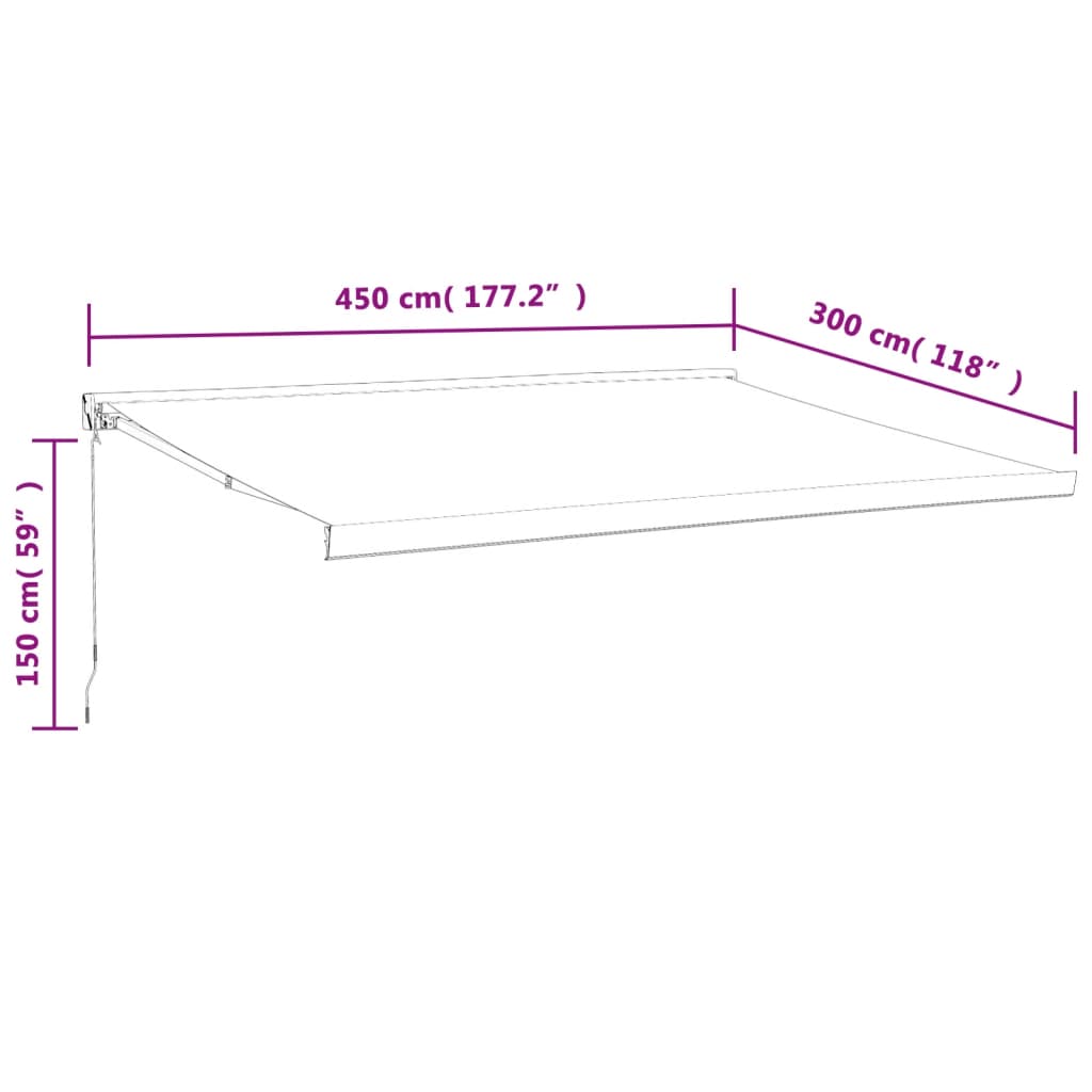 Gelenkarmmarkise Gelb und Weiß 4,5x3 m Stoff und Aluminium
