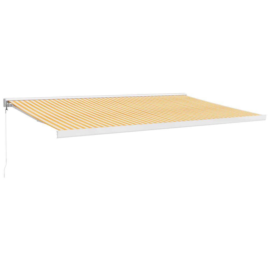 Gelenkarmmarkise Gelb und Weiß 5x3 m Stoff und Aluminium