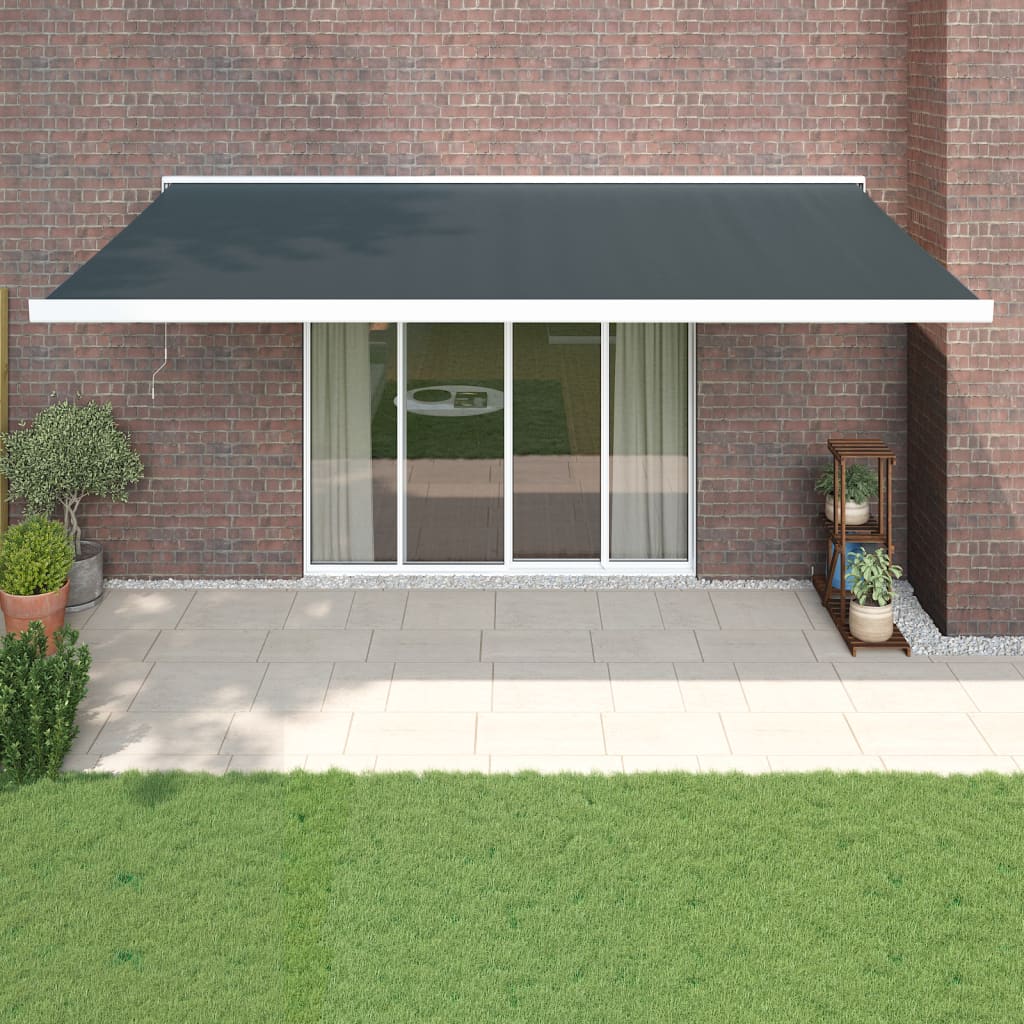 Gelenkarmmarkise Anthrazit 5x3 m Stoff und Aluminium