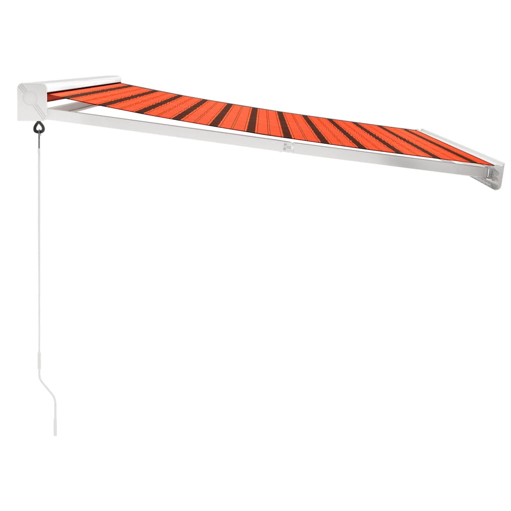 Gelenkarmmarkise Orange und Braun 3,5x2,5 m Stoff und Aluminium