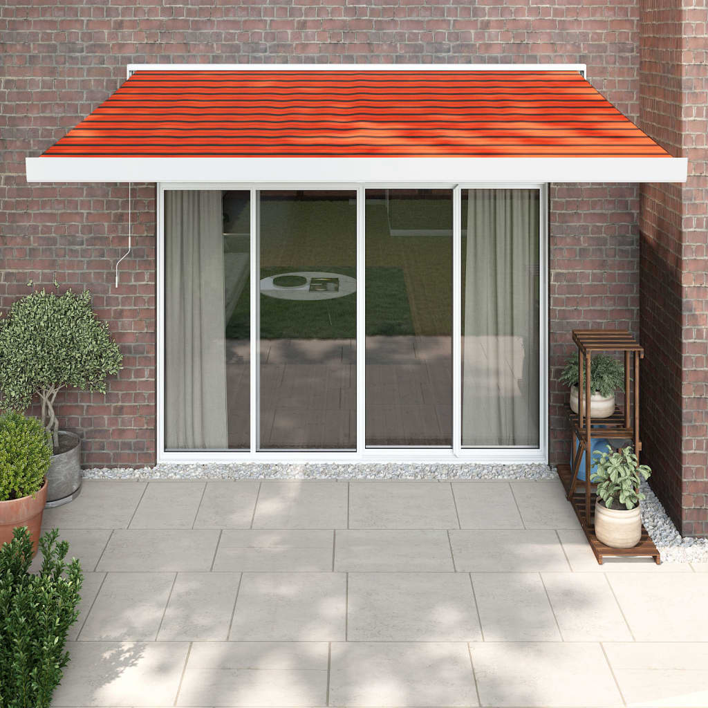 Gelenkarmmarkise Orange und Braun 3,5x2,5 m Stoff und Aluminium