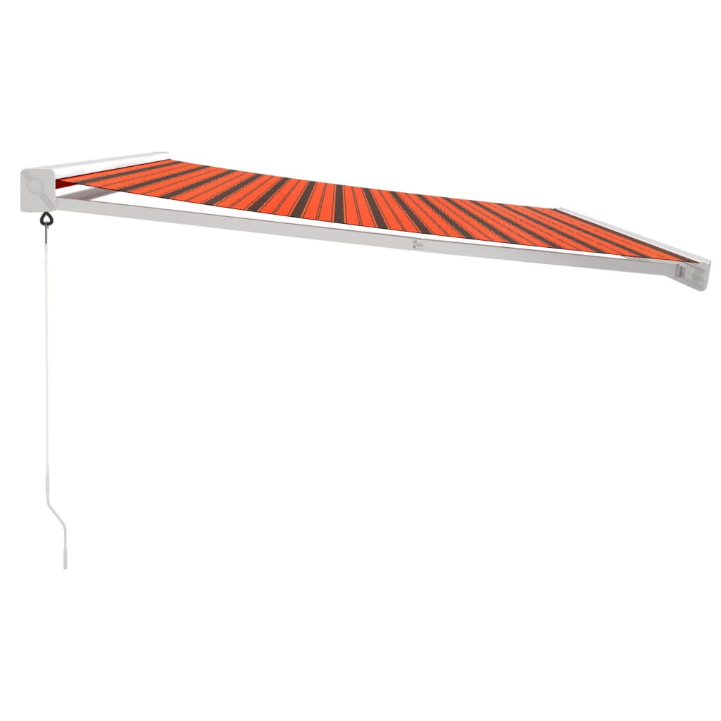 Gelenkarmmarkise Orange und Braun 4x3 m Stoff und Aluminium