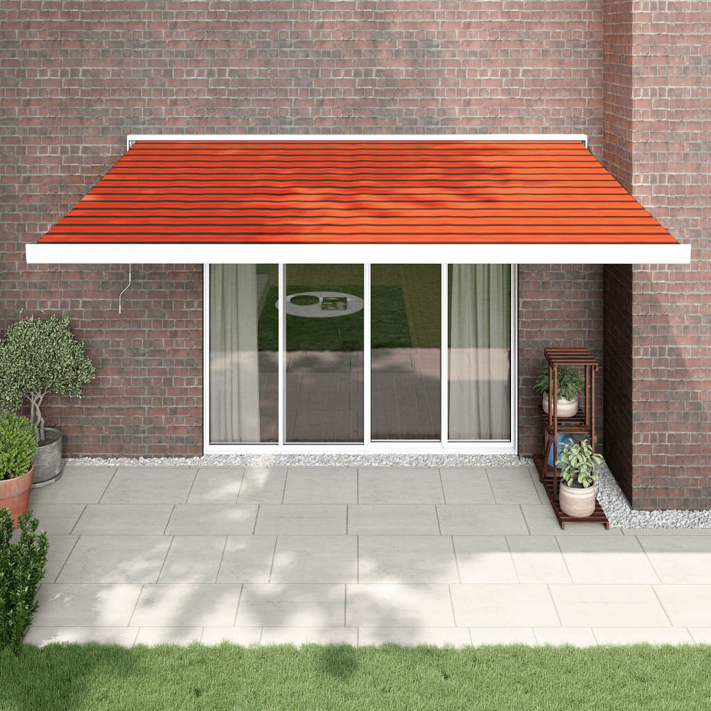 Gelenkarmmarkise Orange und Braun 4,5x3 m Stoff und Aluminium