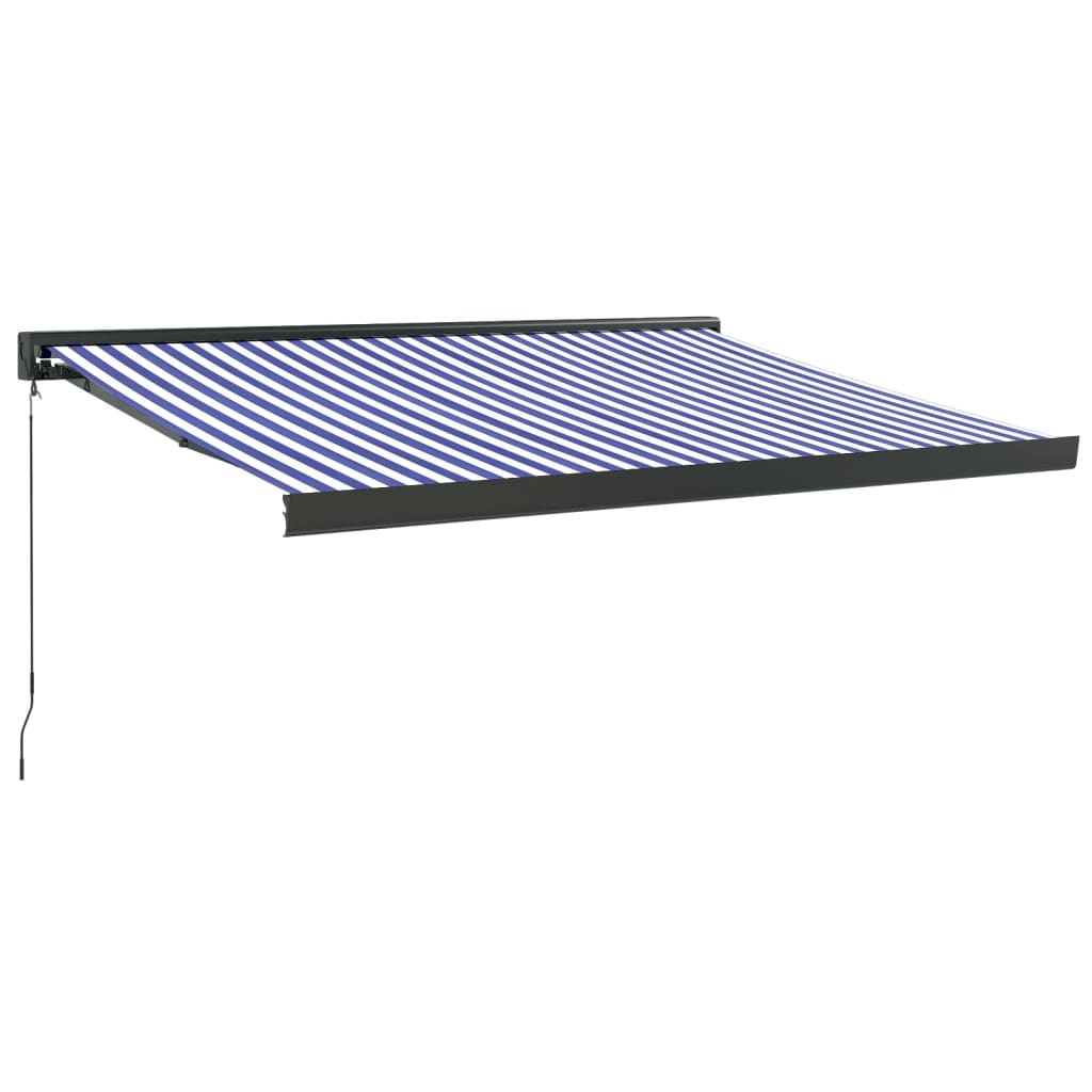 Gelenkarmmarkise Blau und Weiß 3x2,5 m Stoff und Aluminium