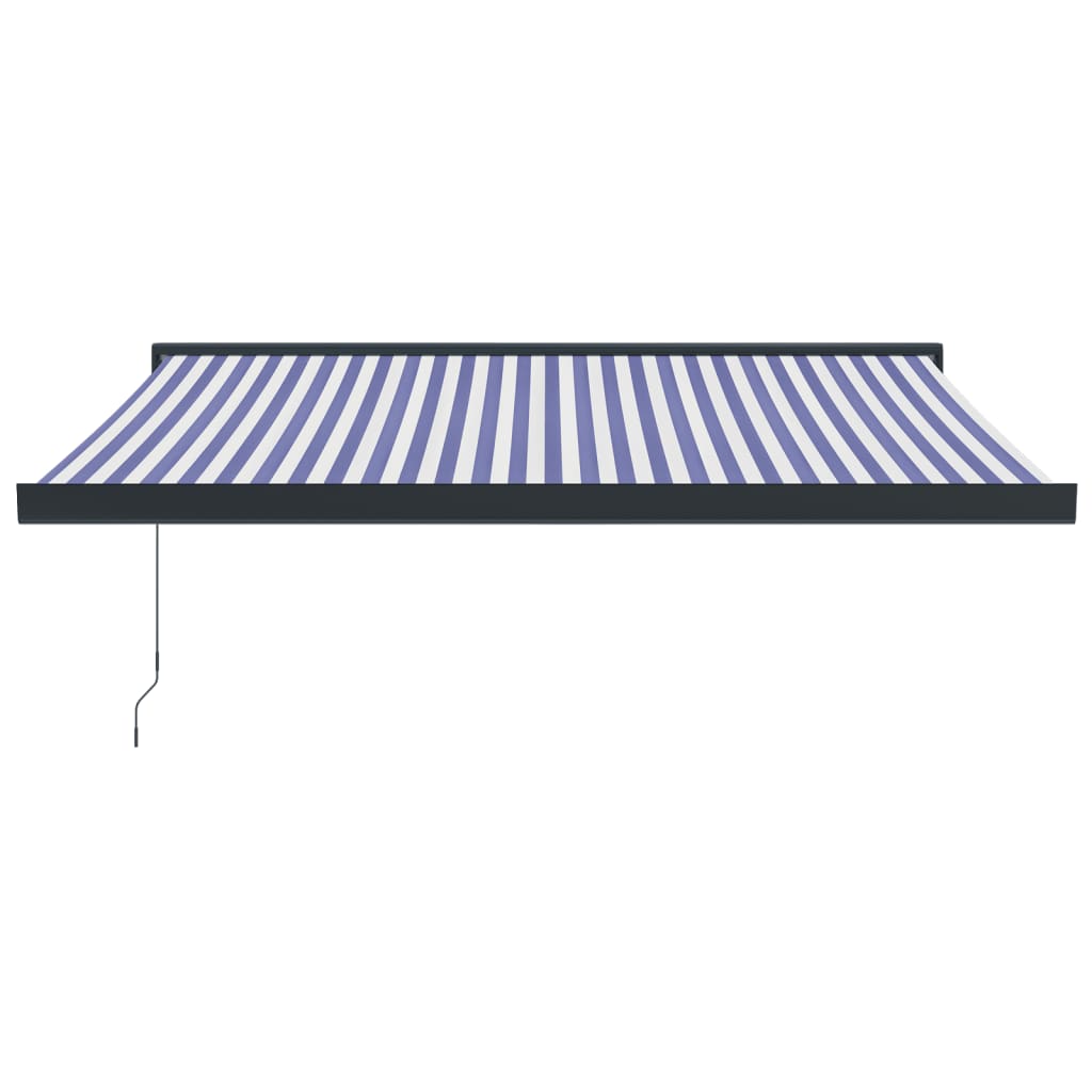 Gelenkarmmarkise Blau und Weiß 3x2,5 m Stoff und Aluminium