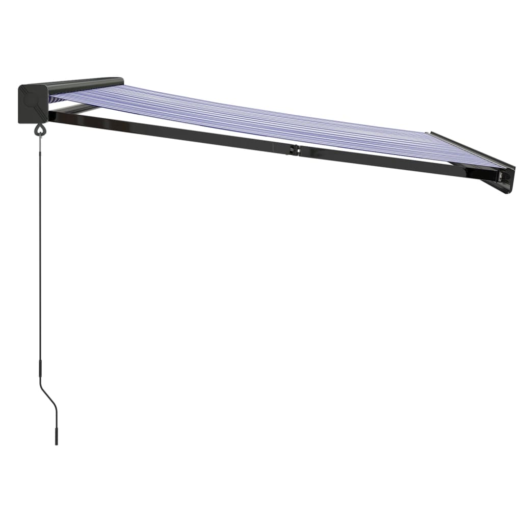 Gelenkarmmarkise Blau und Weiß 3x2,5 m Stoff und Aluminium