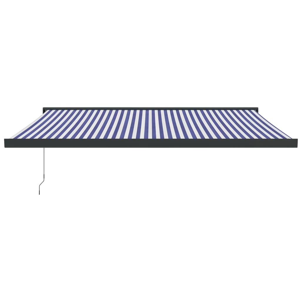 Gelenkarmmarkise Blau und Weiß 4x3 m Stoff und Aluminium