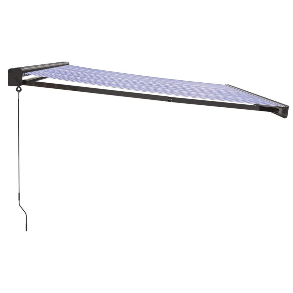 Gelenkarmmarkise Blau und Weiß 4x3 m Stoff und Aluminium