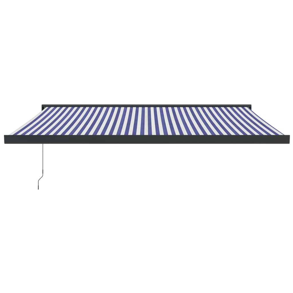 Gelenkarmmarkise Blau und Weiß 4,5x3 m Stoff und Aluminium