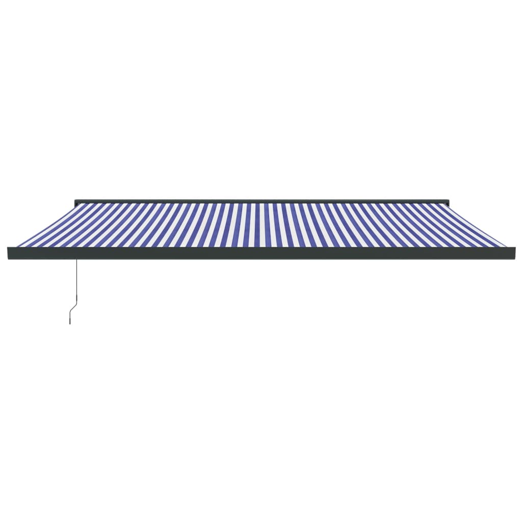 Gelenkarmmarkise Blau und Weiß 5x3 m Stoff und Aluminium