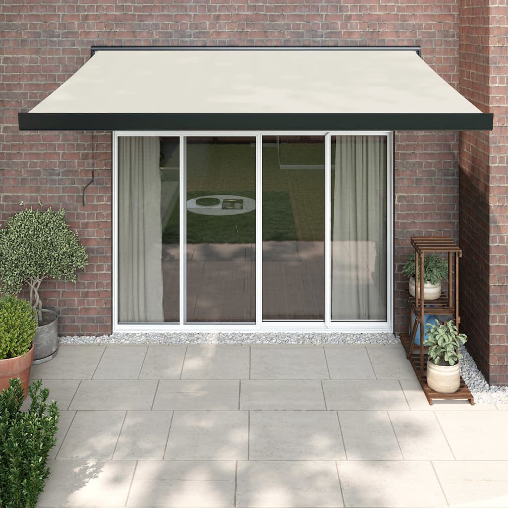 Gelenkarmmarkise Creme 3x2,5 m Stoff und Aluminium