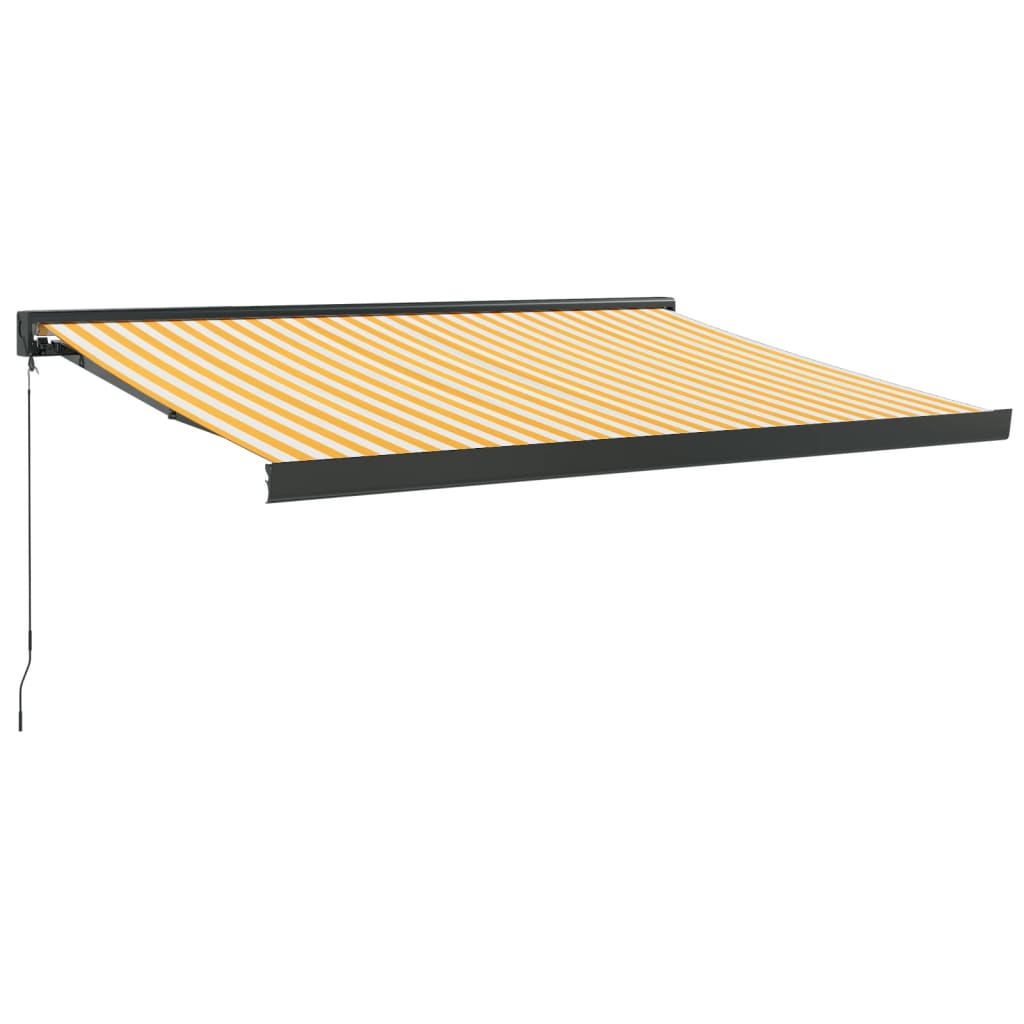 Gelenkarmmarkise Gelb und Weiß 3x2,5 m Stoff und Aluminium