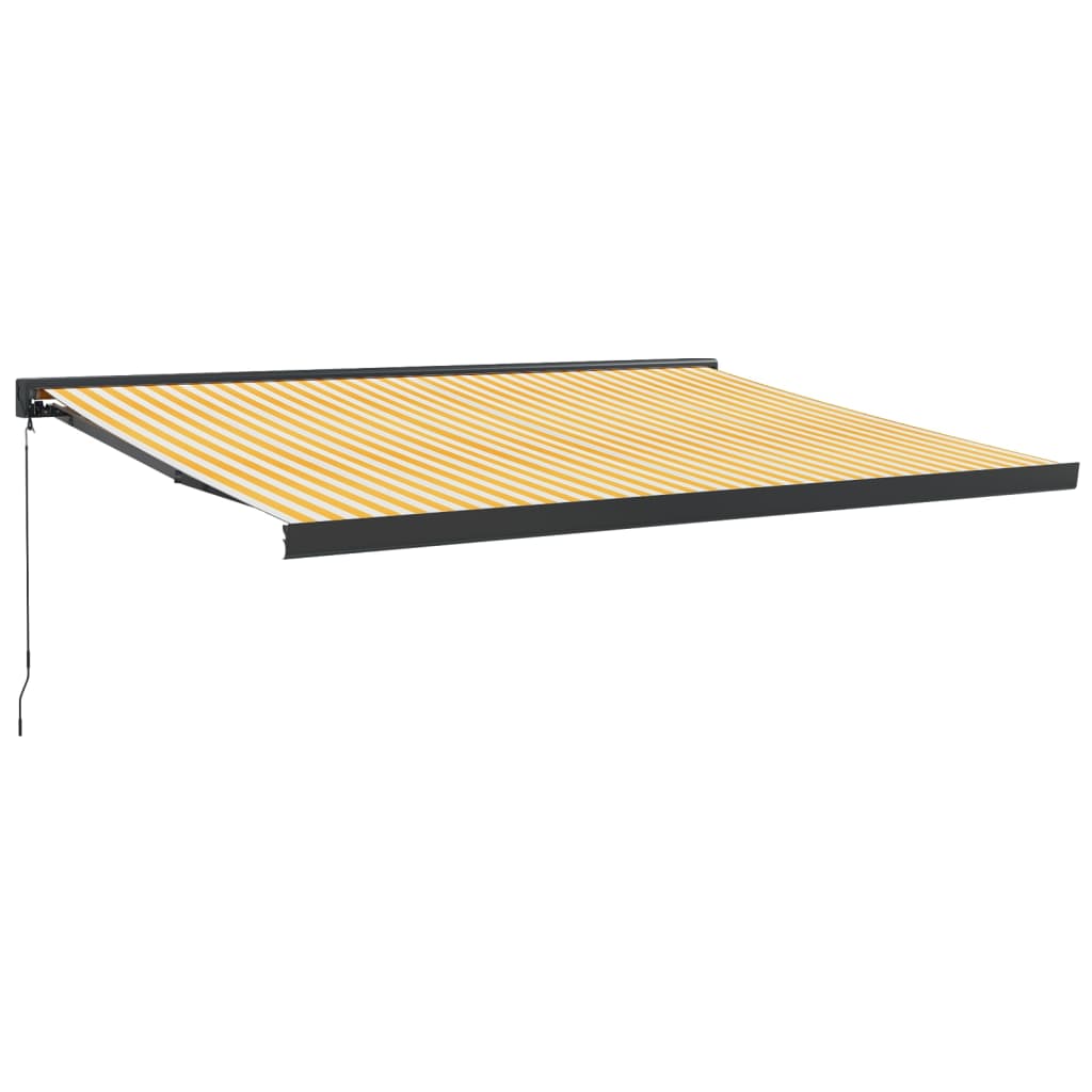 Gelenkarmmarkise Gelb und Weiß 4x3 m Stoff und Aluminium