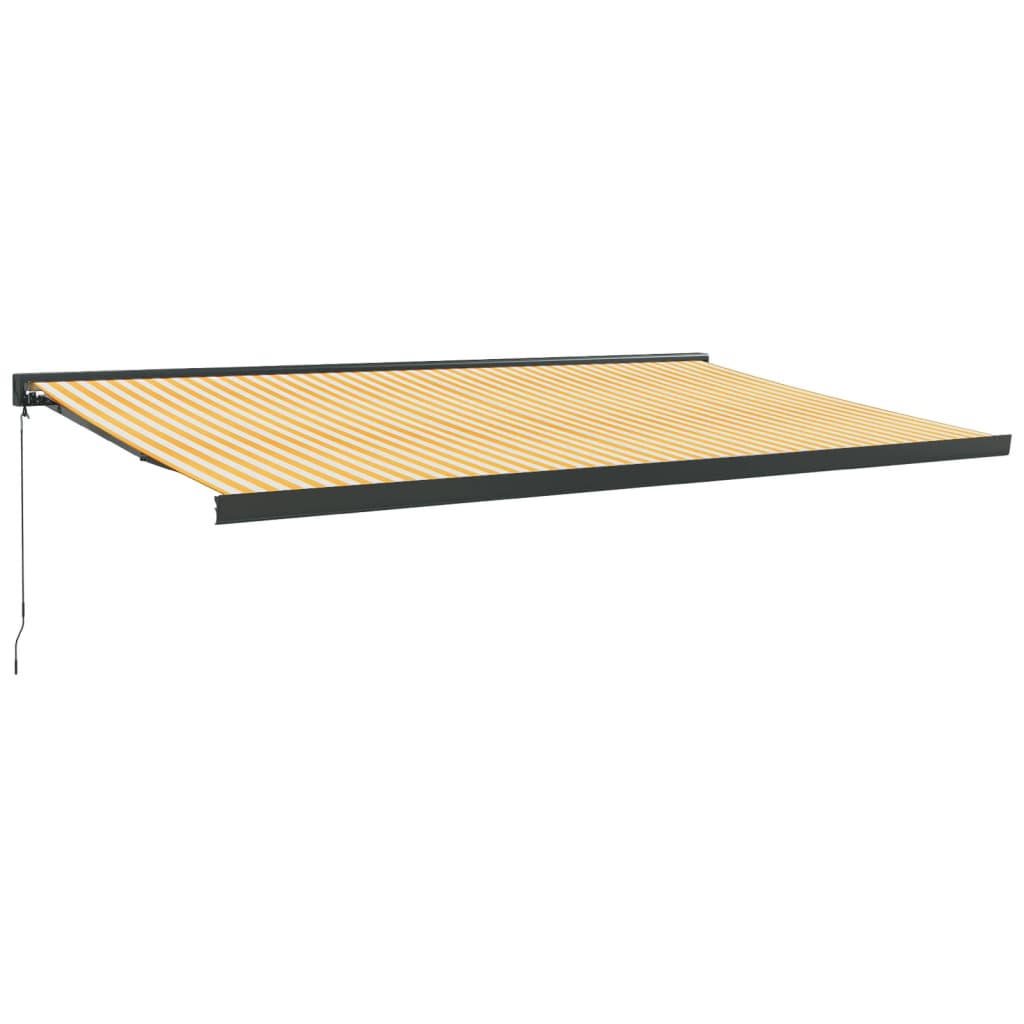 Gelenkarmmarkise Gelb und Weiß 5x3 m Stoff und Aluminium
