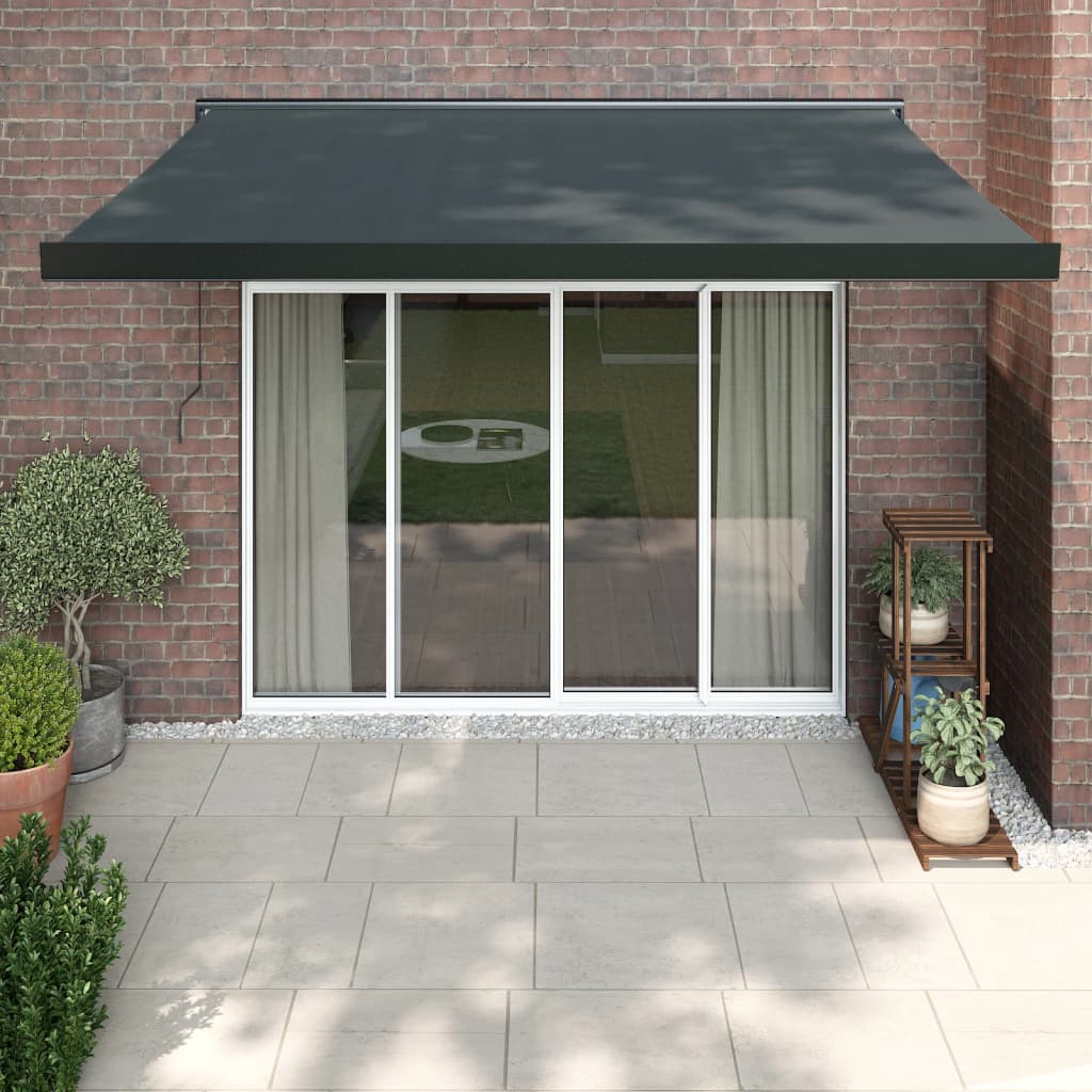Gelenkarmmarkise Anthrazit 3x2,5 m Stoff und Aluminium