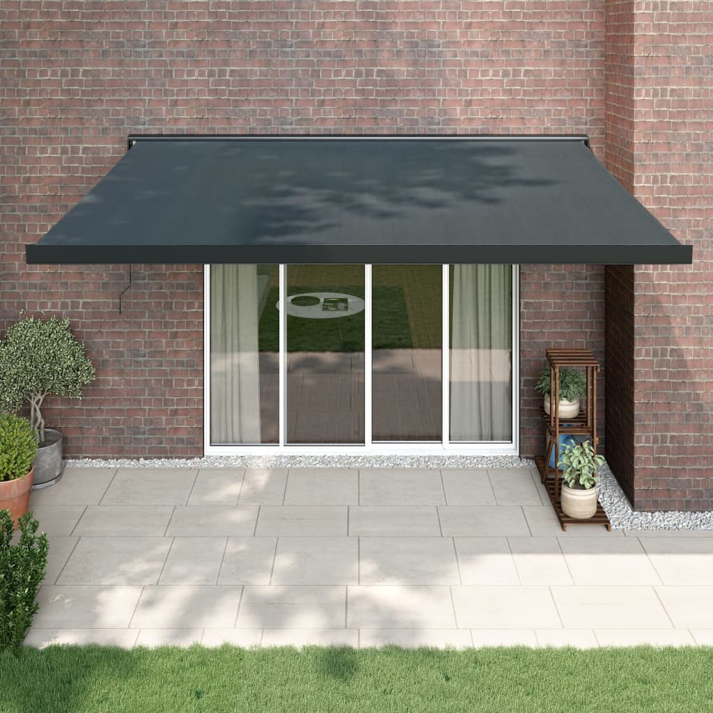 Gelenkarmmarkise Anthrazit 4,5x3 m Stoff und Aluminium