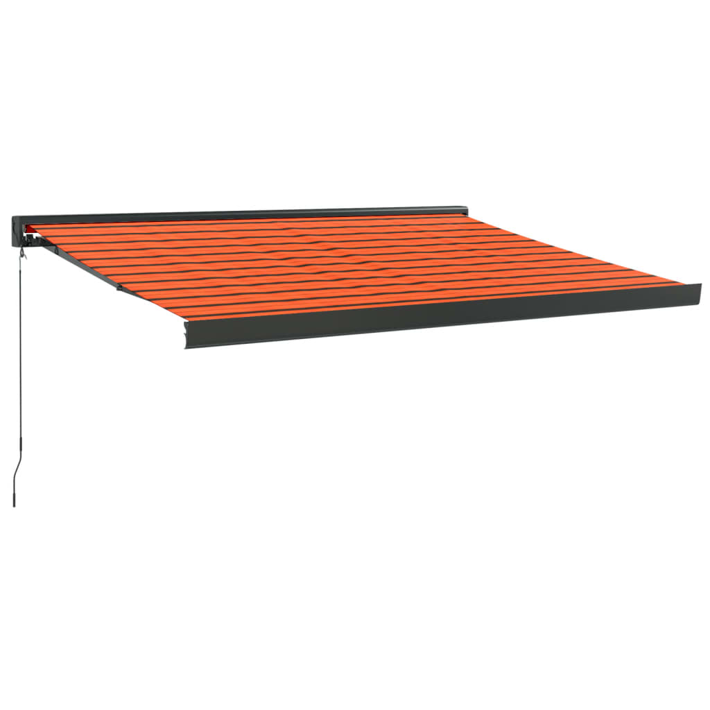 Gelenkarmmarkise Orange und Braun 3x2,5 m Stoff und Aluminium
