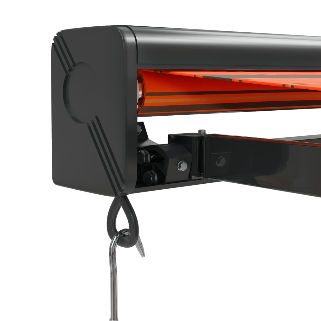 Gelenkarmmarkise Orange und Braun 3x2,5 m Stoff und Aluminium