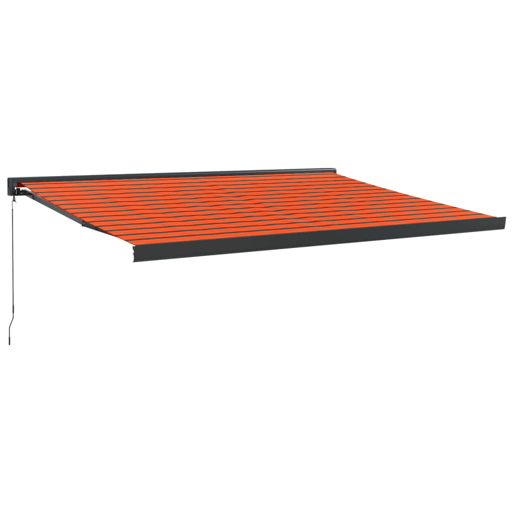 Gelenkarmmarkise Orange und Braun 4,5x3 m Stoff und Aluminium