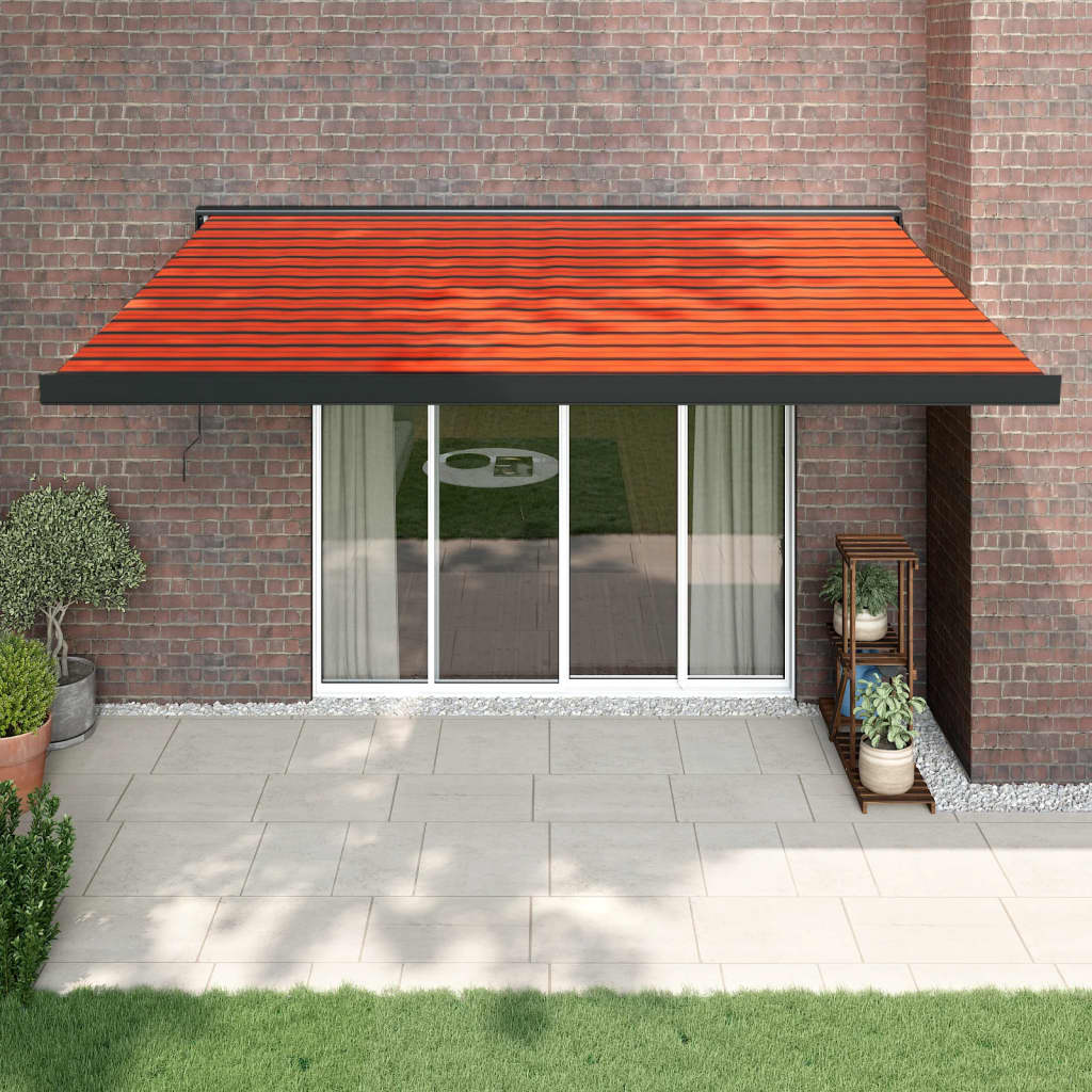 Gelenkarmmarkise Orange und Braun 4,5x3 m Stoff und Aluminium